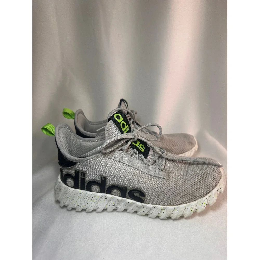 Adidas Kaptir 2.0 Grey Lime Green‎ Speckled Cloudfoam Sneakers GZ4861 Mens 5